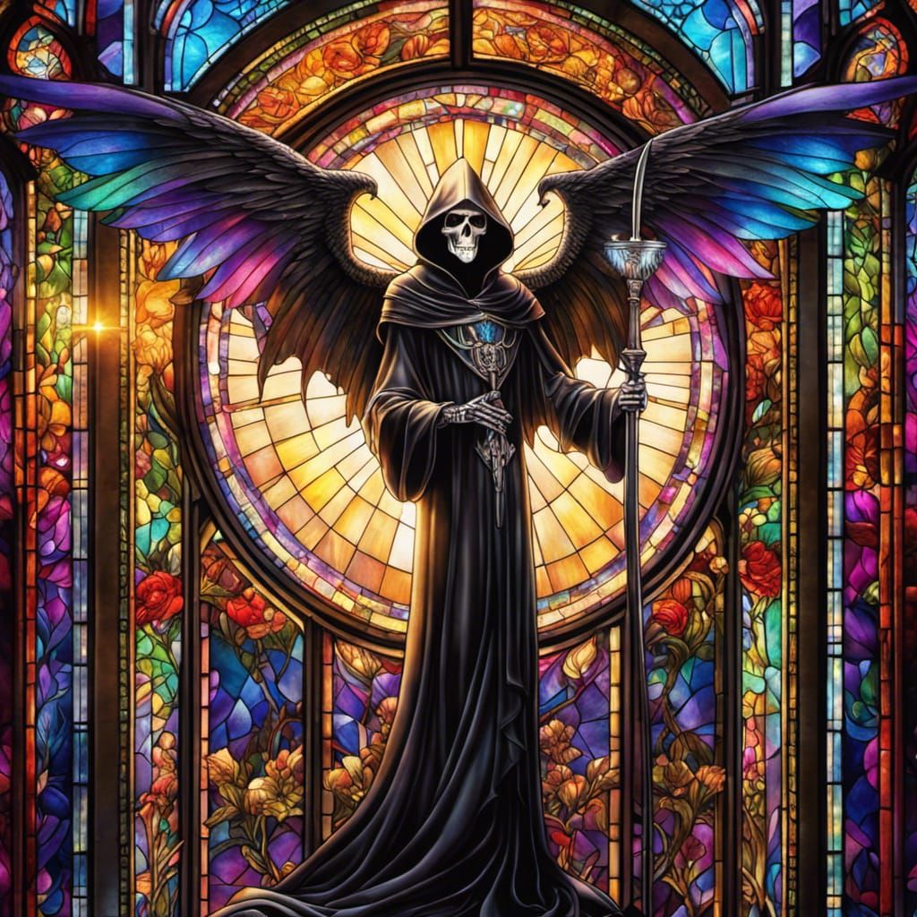 Stained Glass Grim Reaper in Astral Style