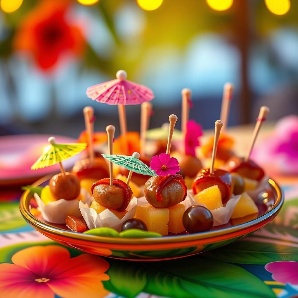 Tropical Hawaiian Hors D'oeuvres in Playful Style