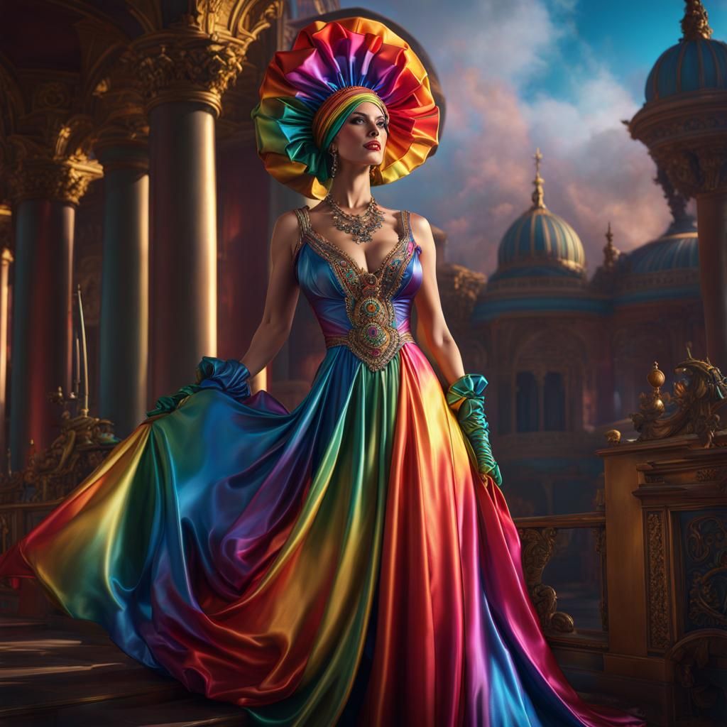 Rainbow Satin Lady: Photo Realistic Super Realism