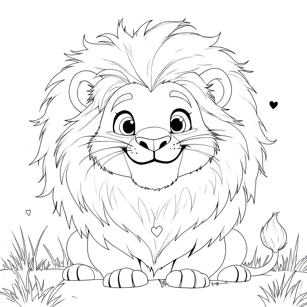 Friendly Lion with Big Mane Digital Art