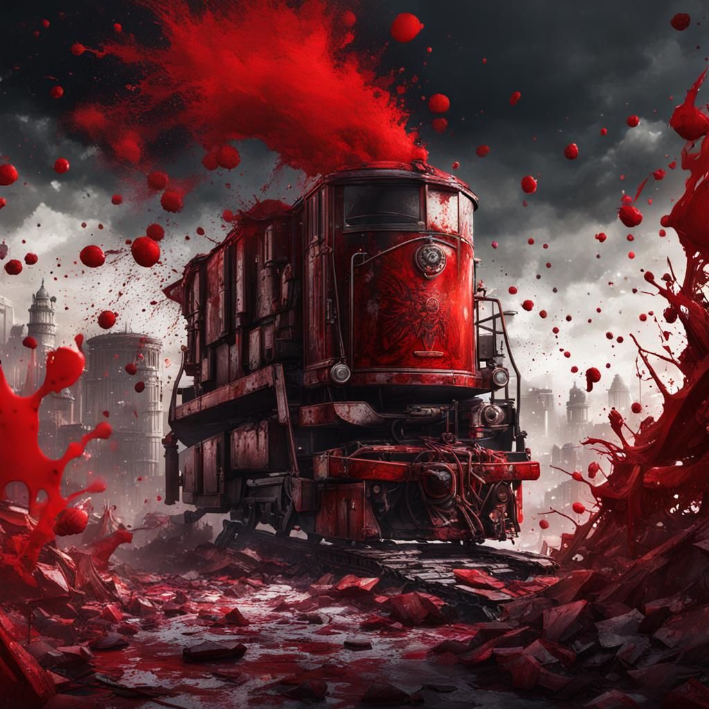 Abstract Splatter Painting in Trash Polka Style