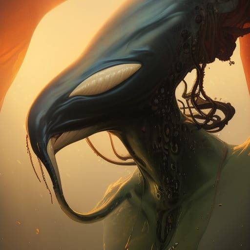 Demonic Eldritch Horror Orca Portrait