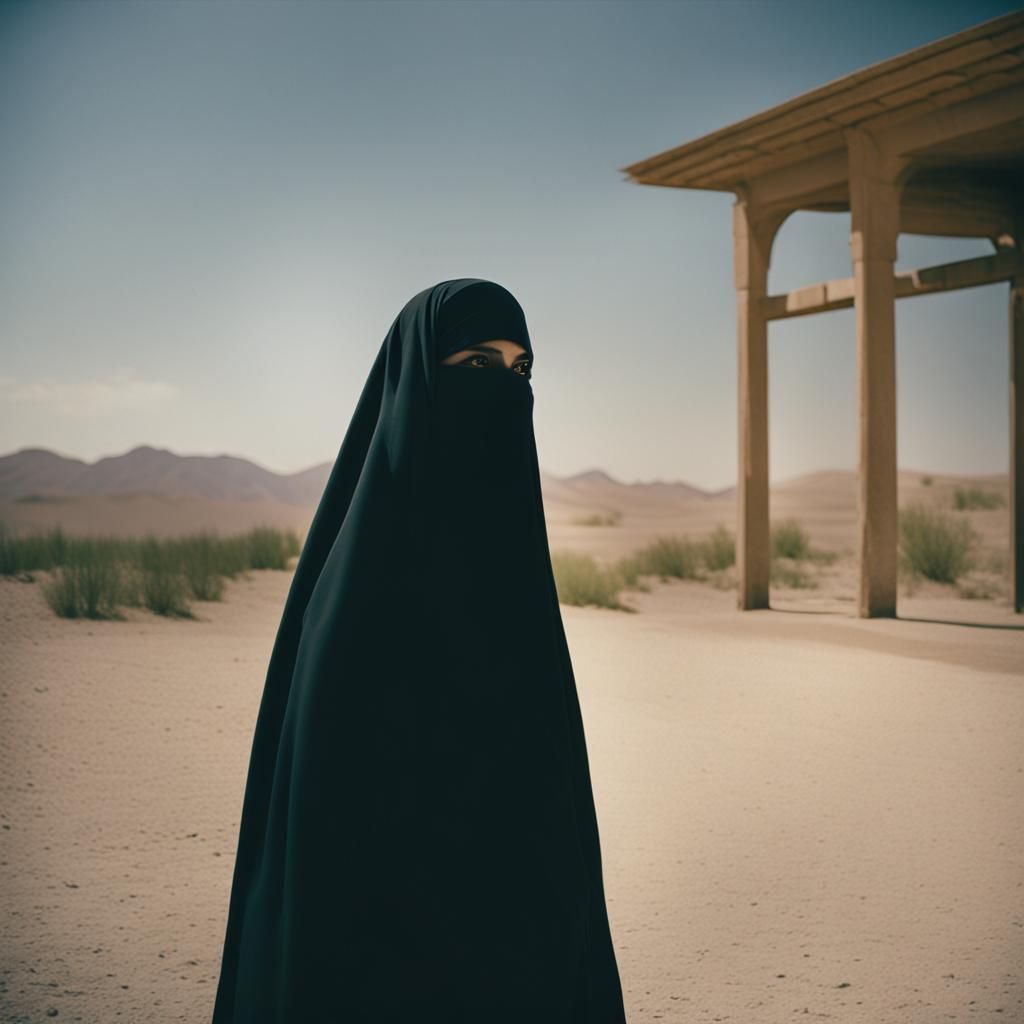 Girl in Niqab: Cinematic Film Still