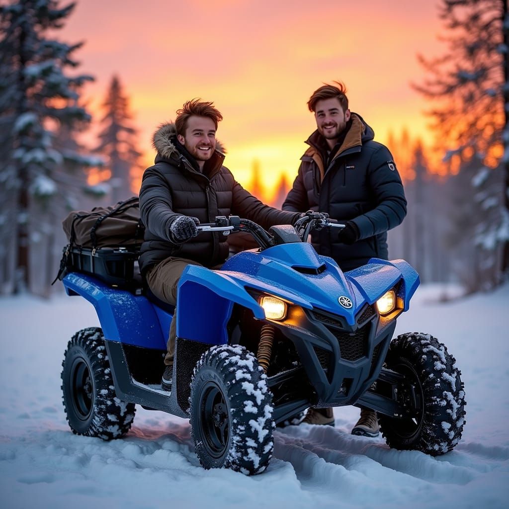 Guys Load-up the 4-Wheeler (Quad) for Some off-Road Trail Ri...
