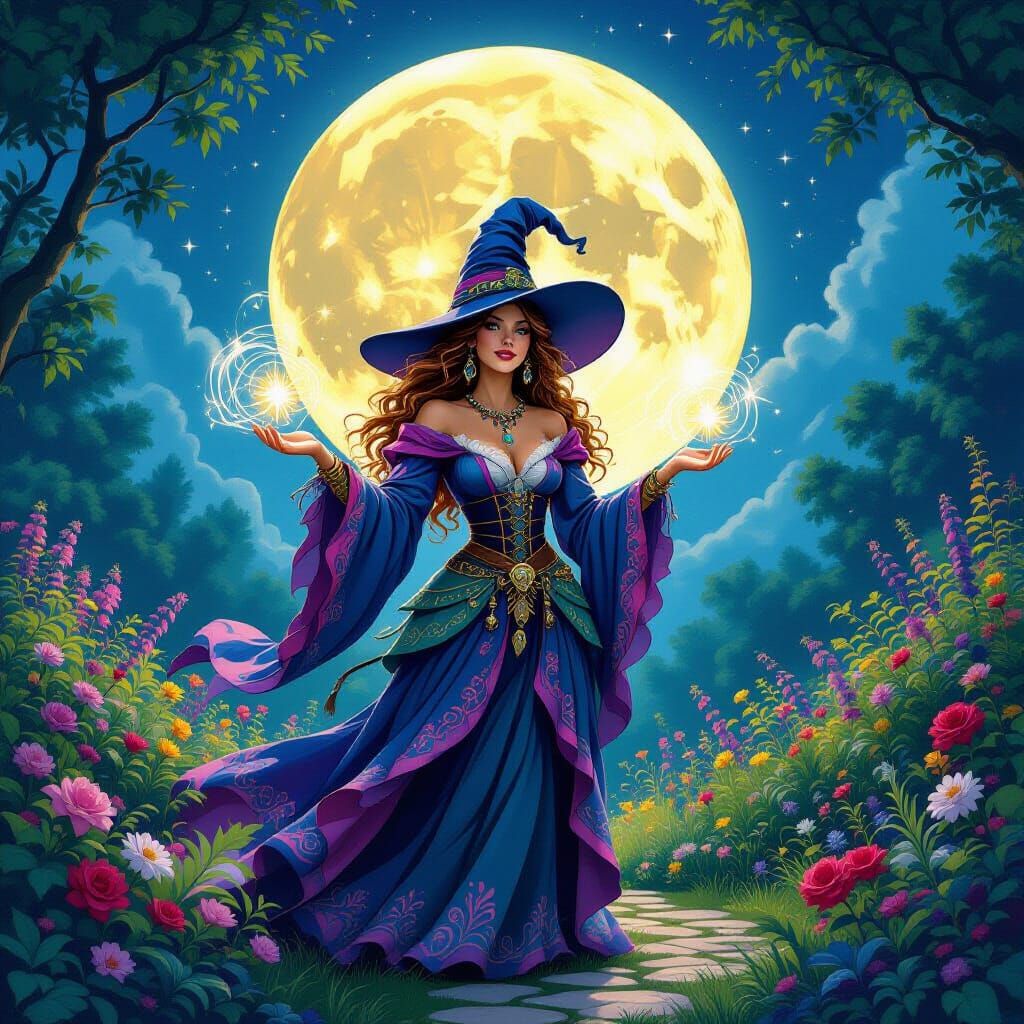 Enchanted Witchcraft in a Mystical Garden