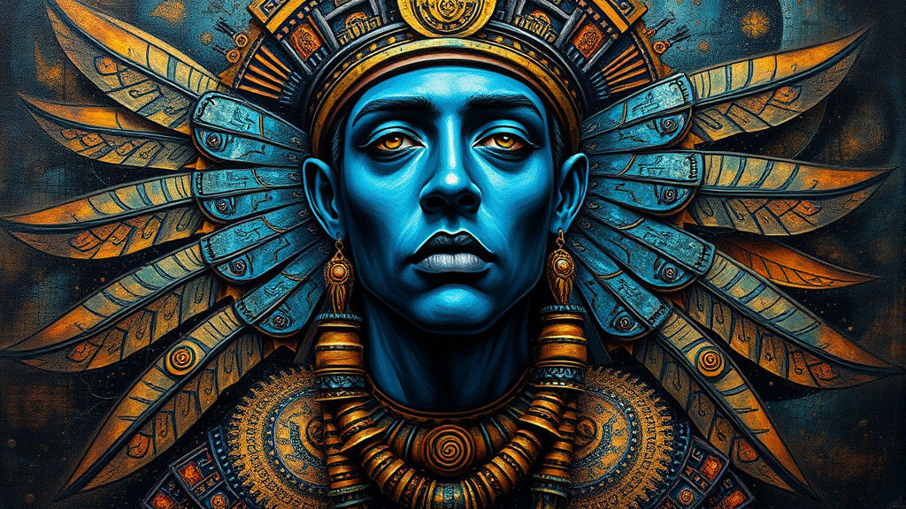 Surreal Abstract Aztec Art Deco Sci-Fi Fusion