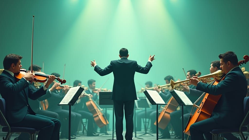 Currency Orchestra Conducted in Modern Style