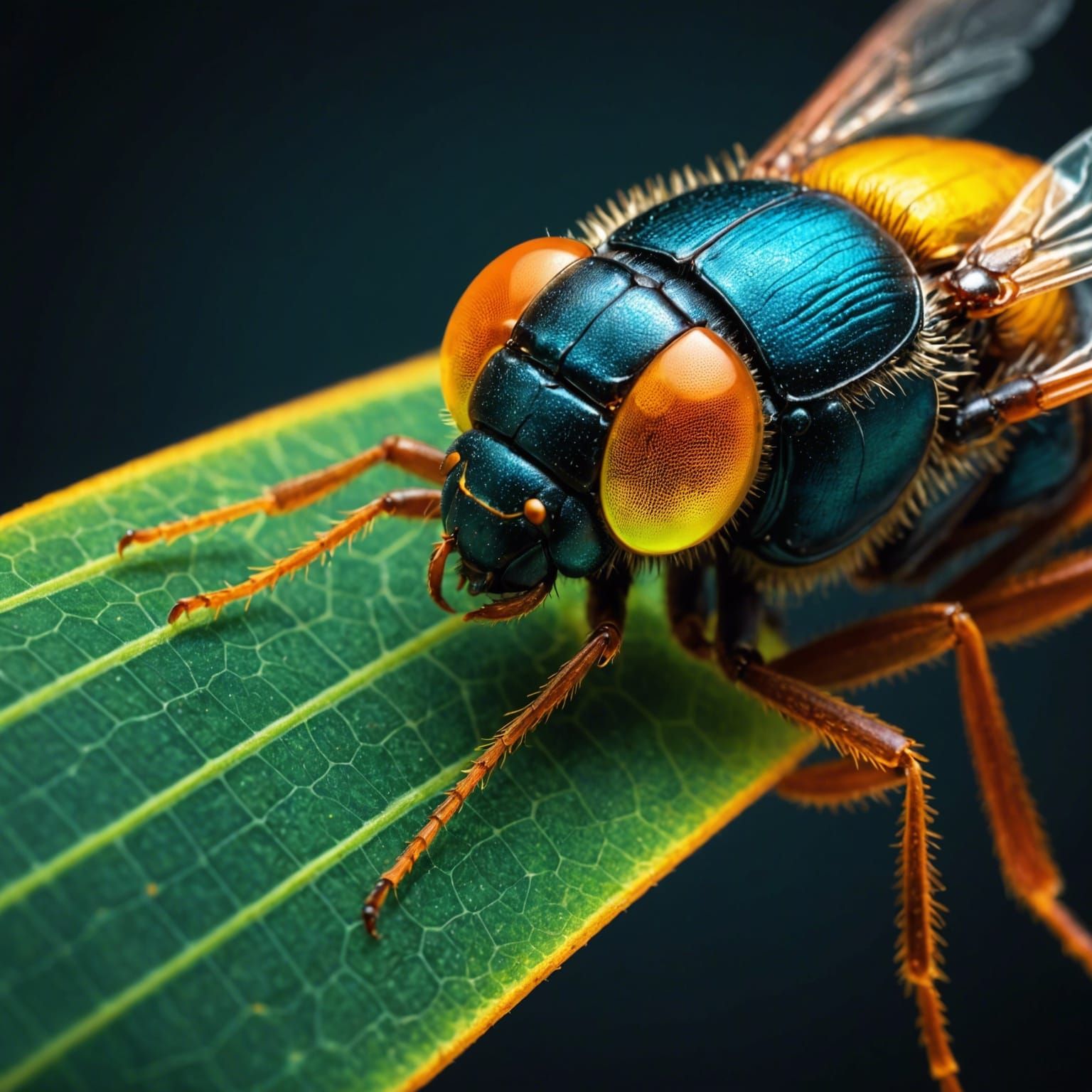 Glowing Firefly Macro in Geometric Art Style