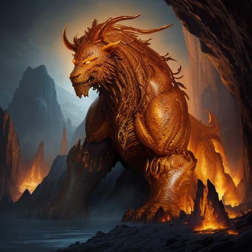 Stalactite Golem Sentinel in Fantasy Cave