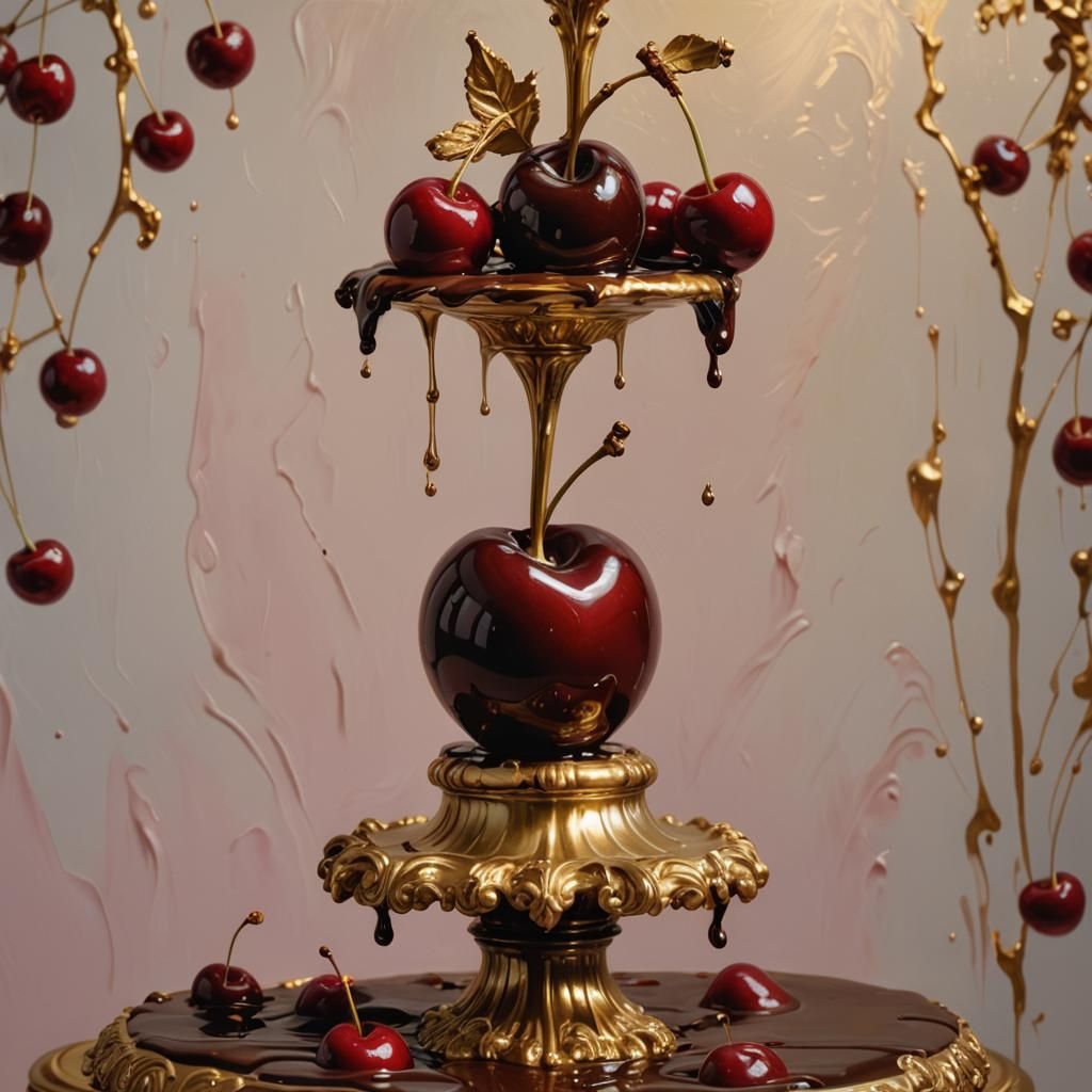 Chocolate Covered Cherry in Magical Realism Style