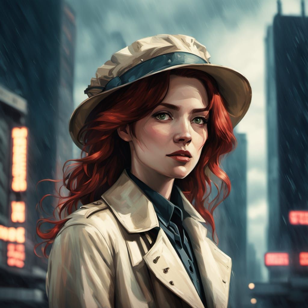 Cyberpunk Woman in Neon Cityscape