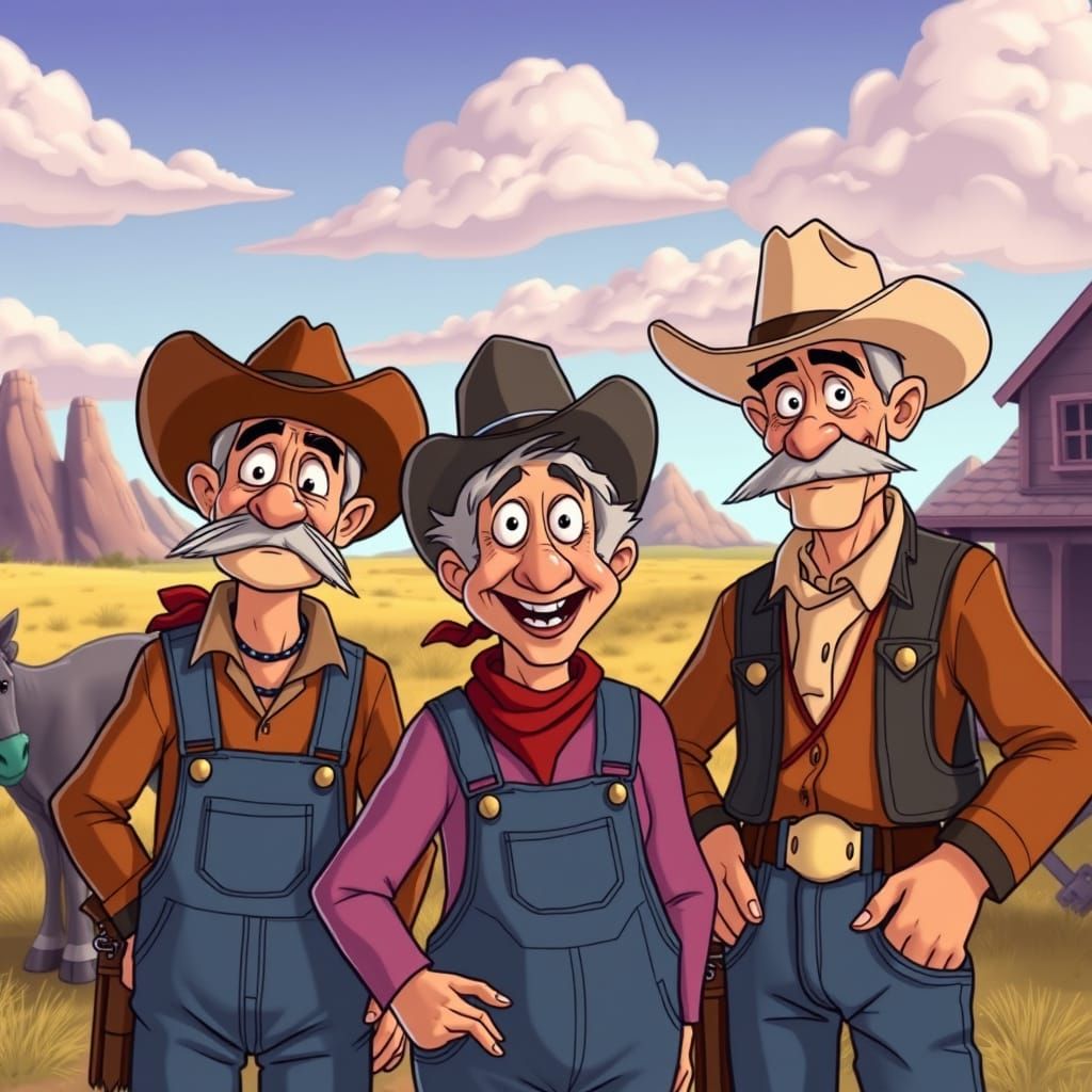 Pioneers in Hanna Barbera Cartoon Style
