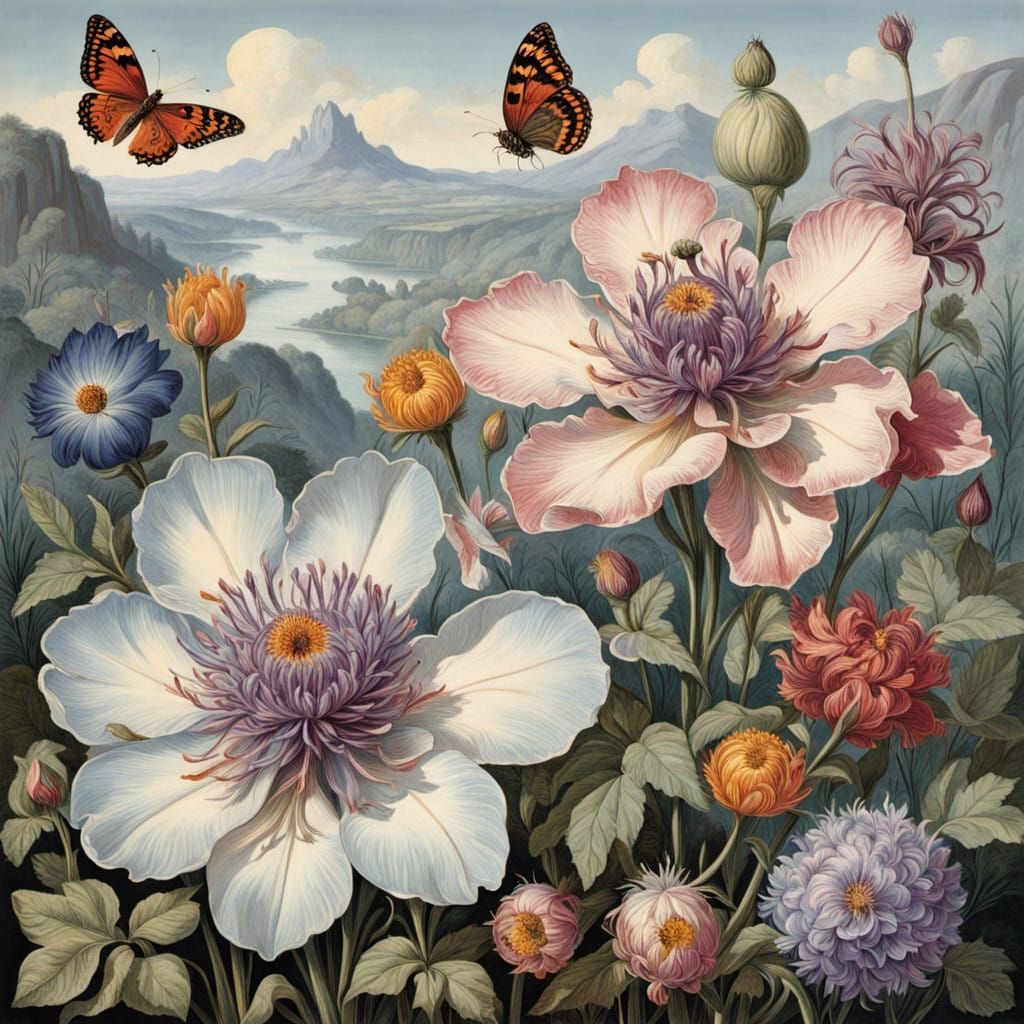 Delicate Alpine Blooms in a Serene Swiss Landscape