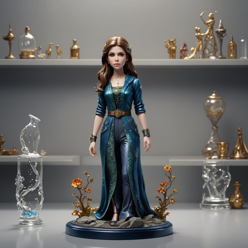 Enameled Glass Figurine on Shelf in 8k