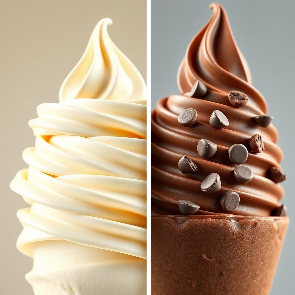 Split-Screen Ice Cream Showdown in Anime-Inspired Style