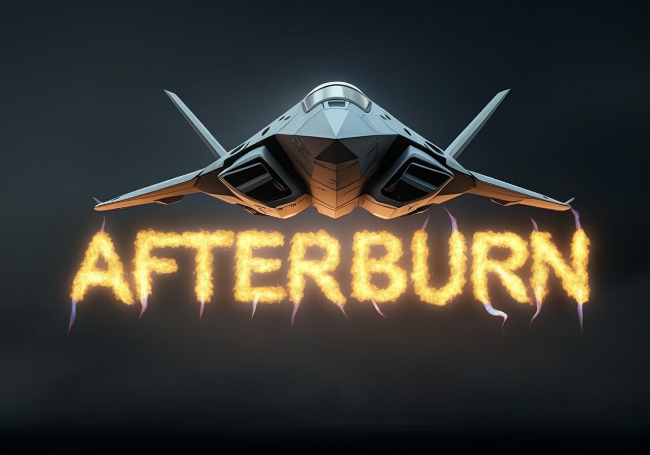 Futuristic Fighter Jet Creates Fiery Afterburn