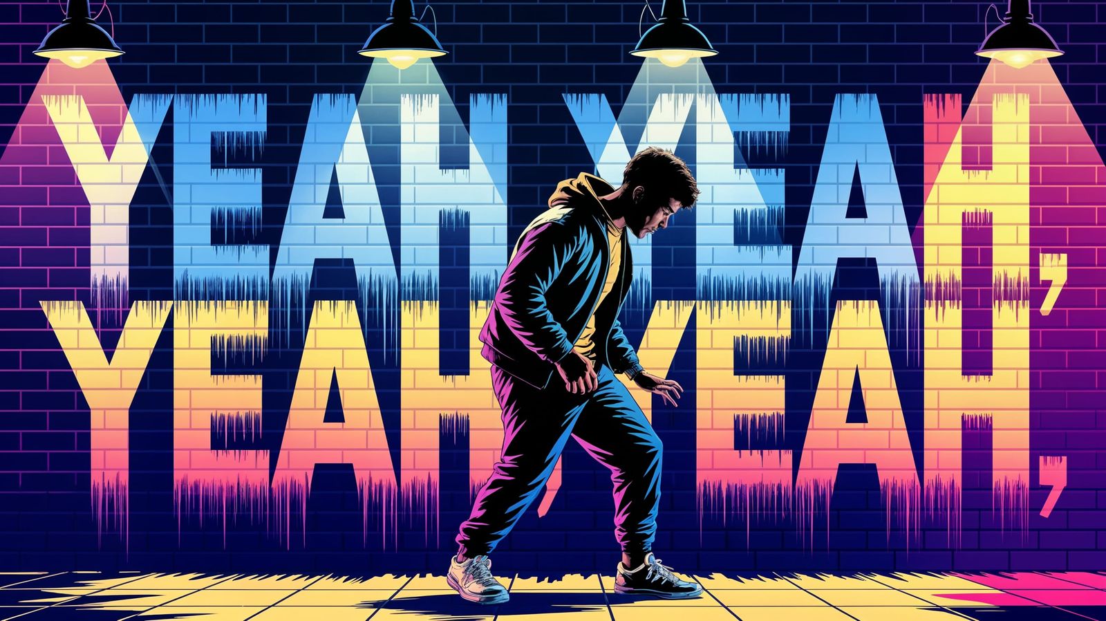 Hip-Hop Youth in Vibrant Street Art Style