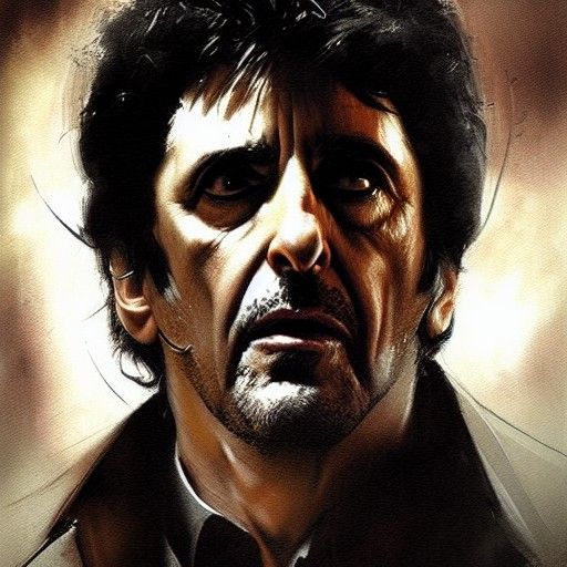 Al Pacino as Tony Montana: Sinister Portrait