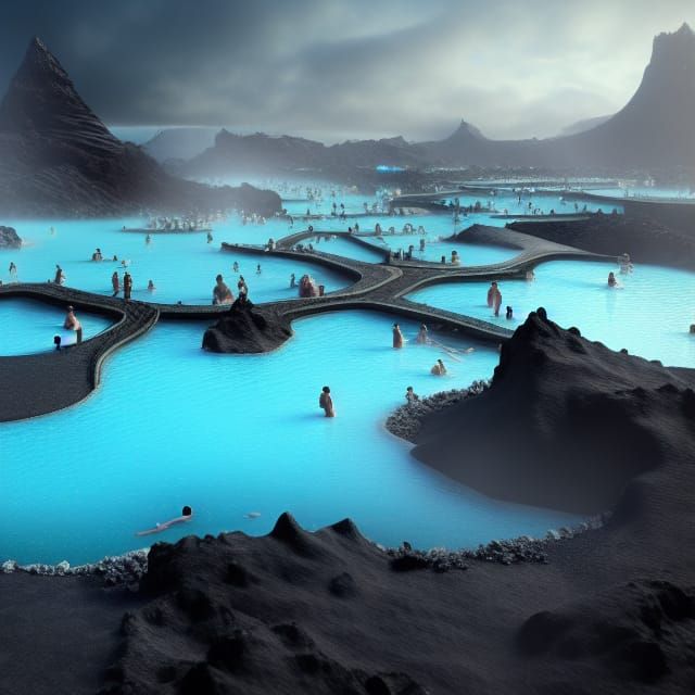 Blue Lagoon Iceland: Detailed Matte Painting in Fantasy Styl...