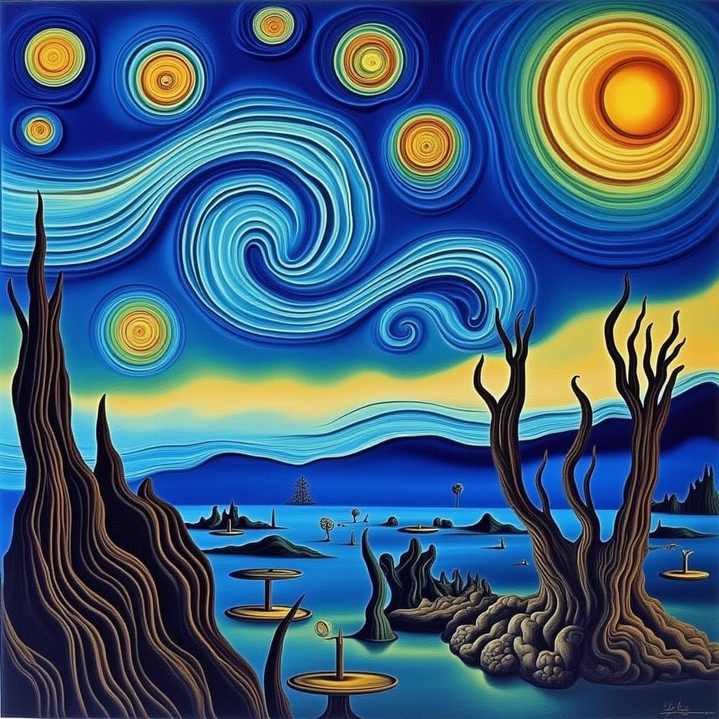 Whimsical Starry Night Quilling Art