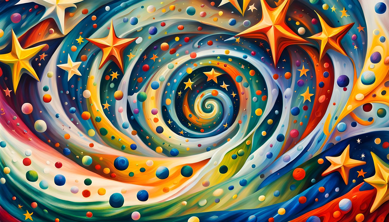 Vivid 3D Whirling Star-Cluster in Dreamy Cosmic Vortex