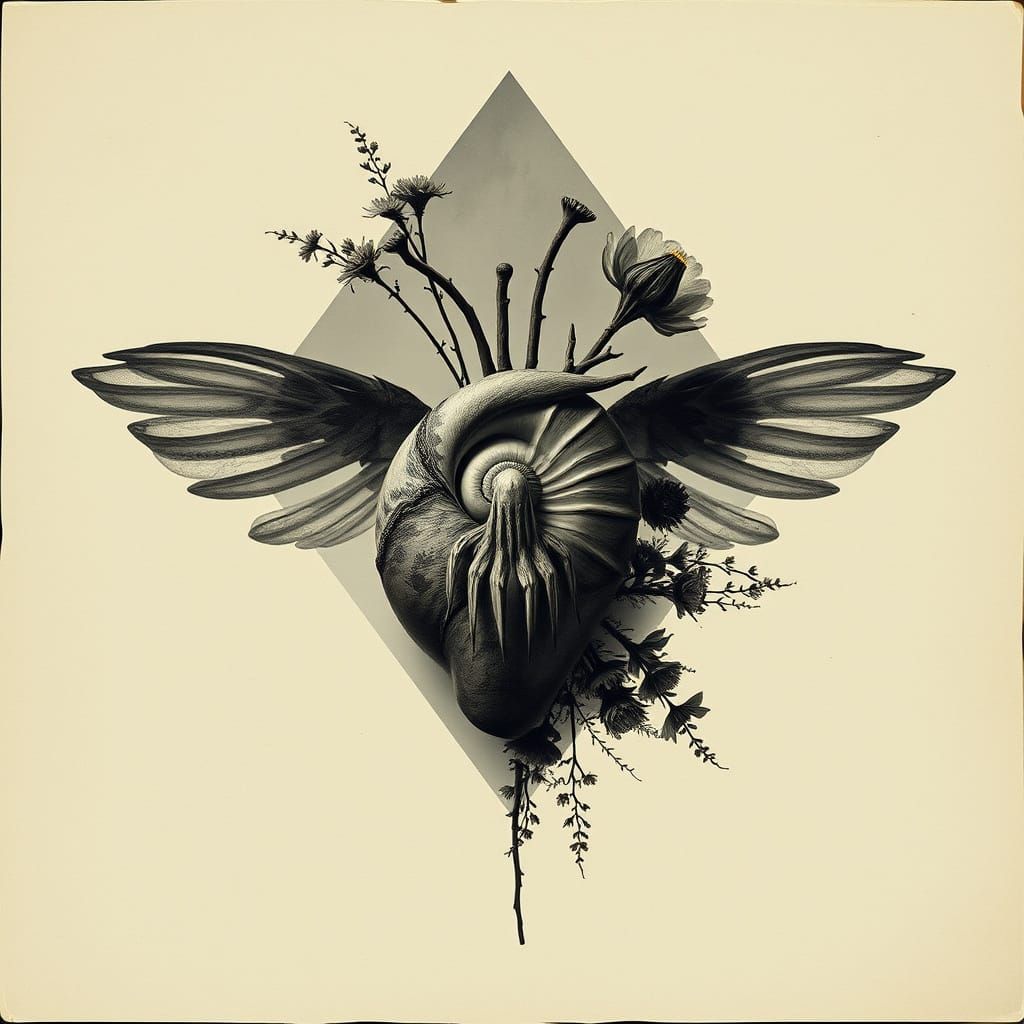 Surrealist Double Exposure Artwork in Hyper-Realistic Style