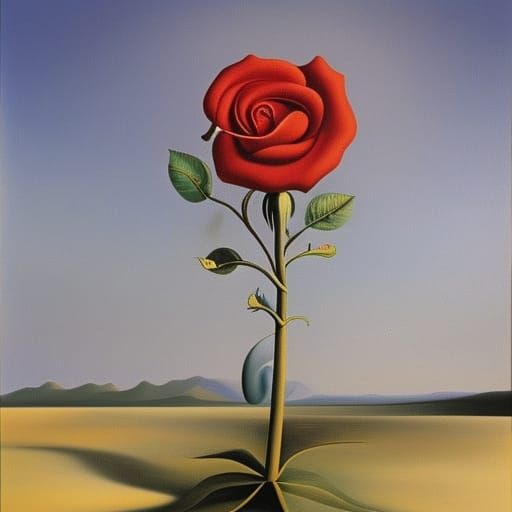 Surreal Rose Tree in Salvador Dali Style