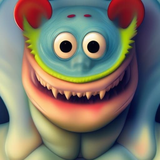 Endearing Monster Family Portrait in 3D Digital Art