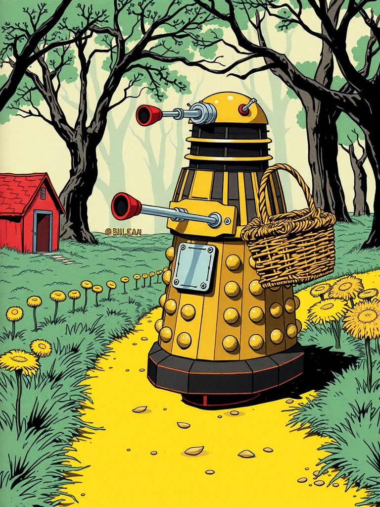 Dalek Dorothy on the Yellow Brick Road