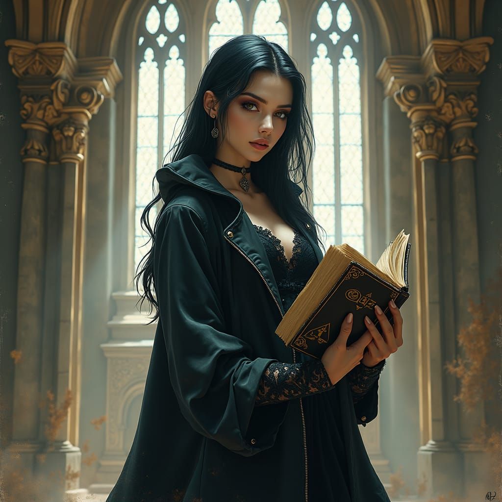 Gothic Rogue in Cathedral with Icy Glare