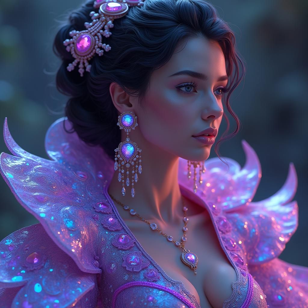 Beautiful Woman in Intricate Outfit: Hyperrealistic Digital ...