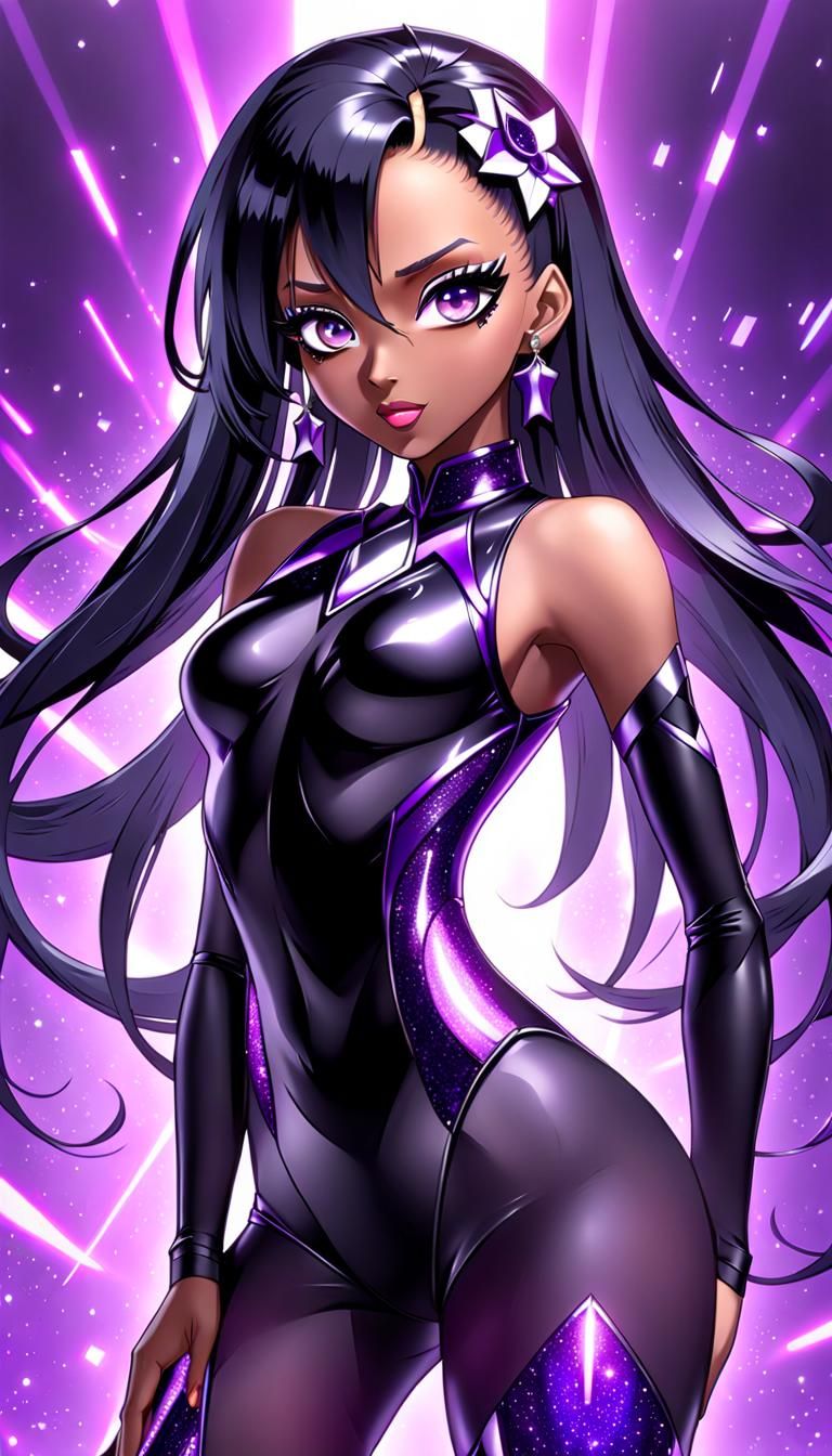 Anime Villainess in Futuristic Leotard