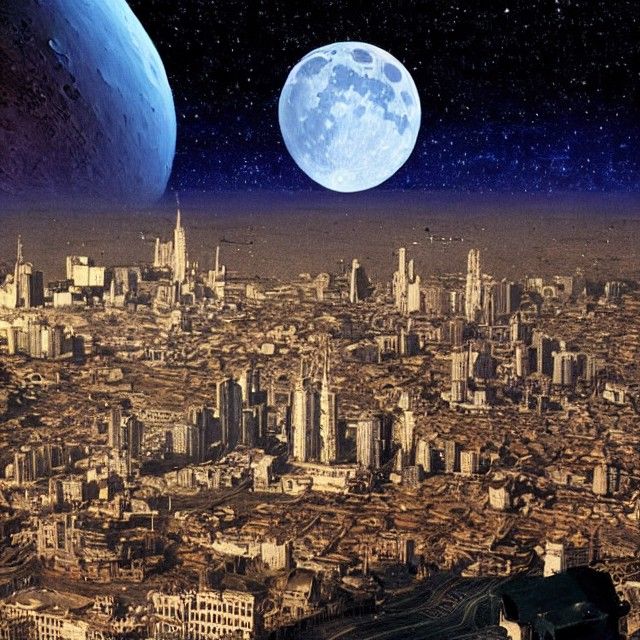 Futuristic City on the Moon