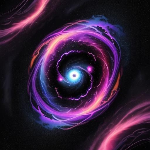 Cosmic Abstract Art: Glowing Equation in Black Hole