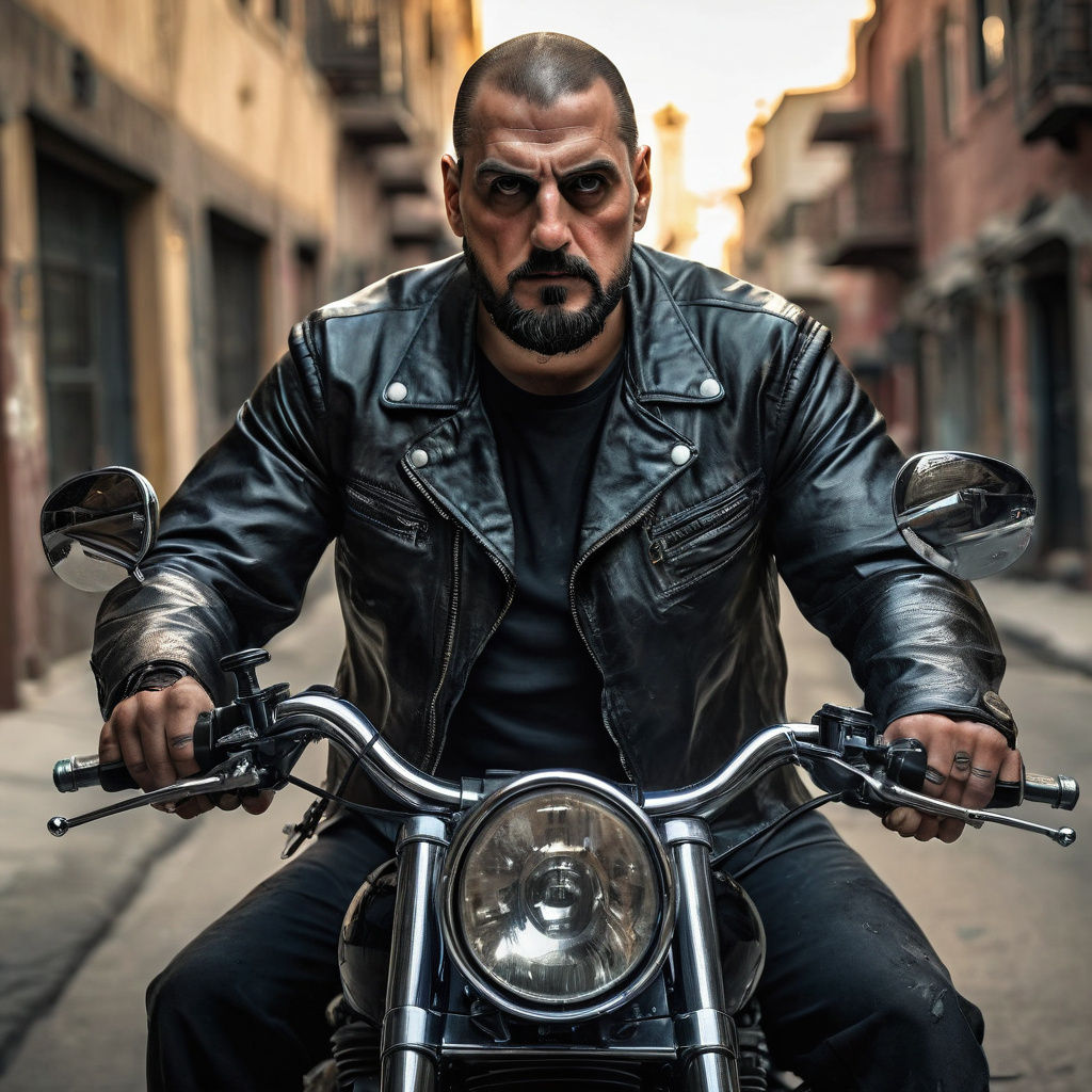 Sons of Anarchy Biker in Hyper Realistic Portrait