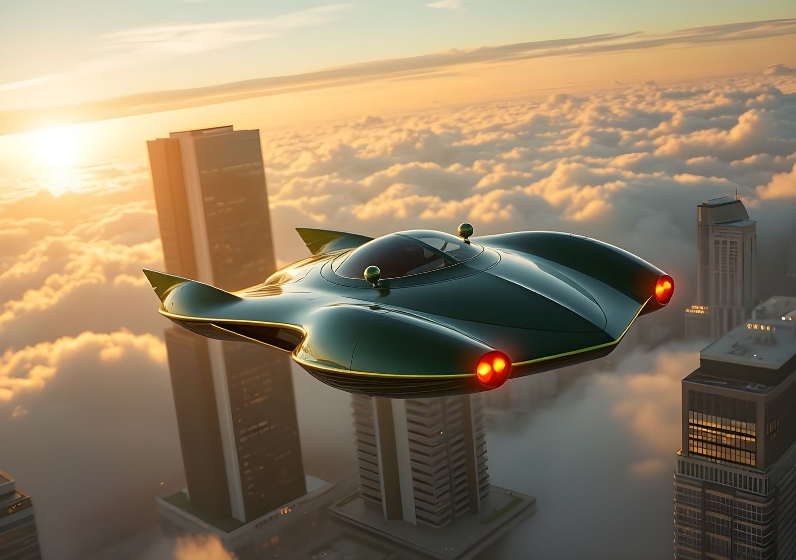 Jetson's Flying Car to Cloud Office Building