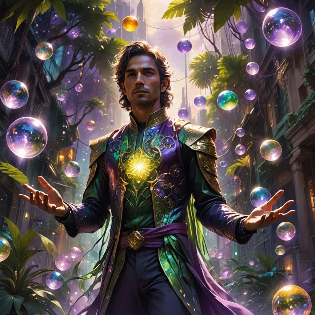 Ethereal Starseed in a Luminescent City, Digital Art