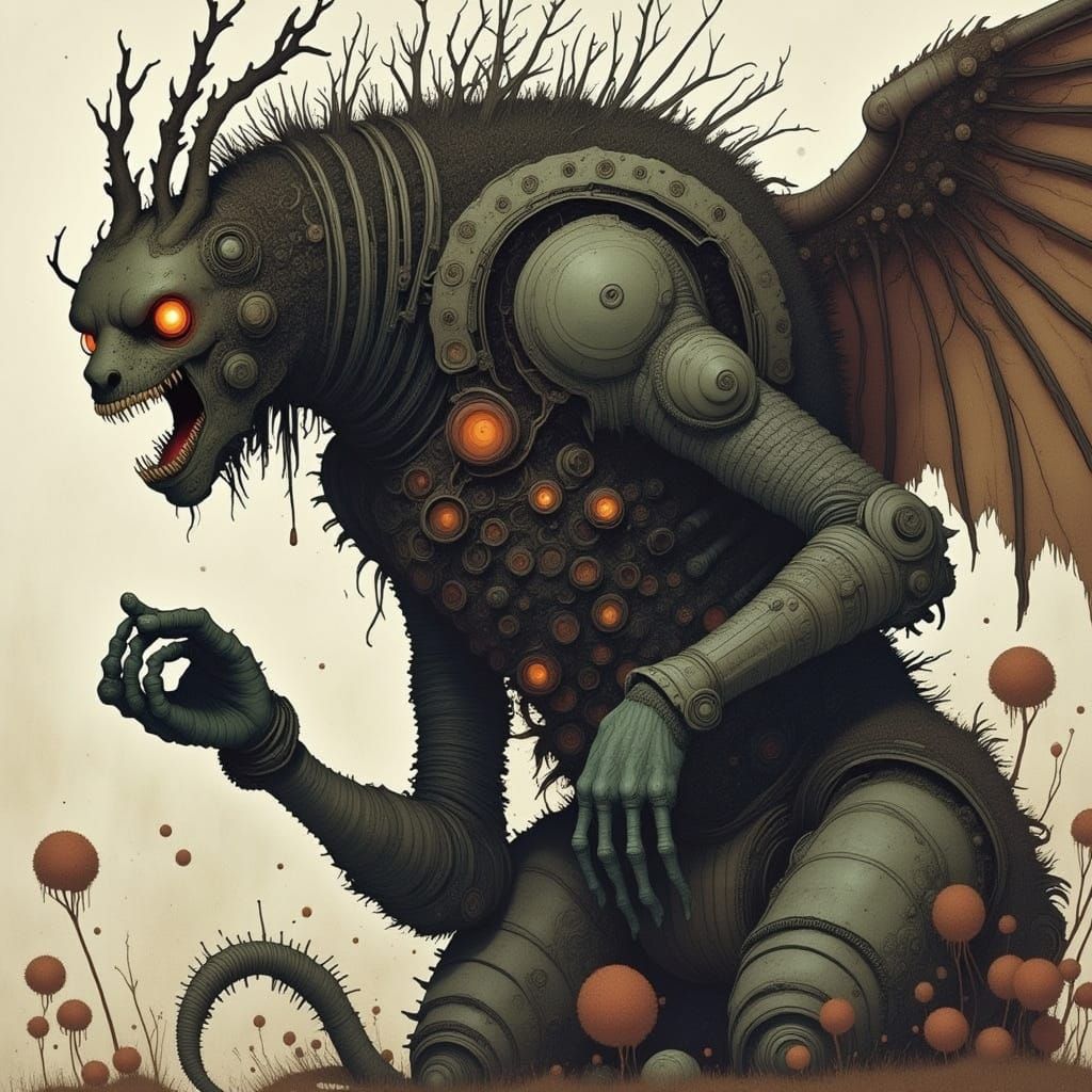 Cyberpunk Cyborg Angel: Battle-Damaged Beauty