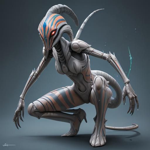 Ahsoka as Xenomorph: Hyperrealistic Concept Art