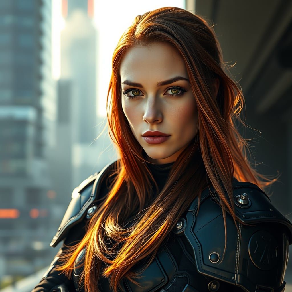 Glamorous Sci-Fi Warrior in Practical Black Armor