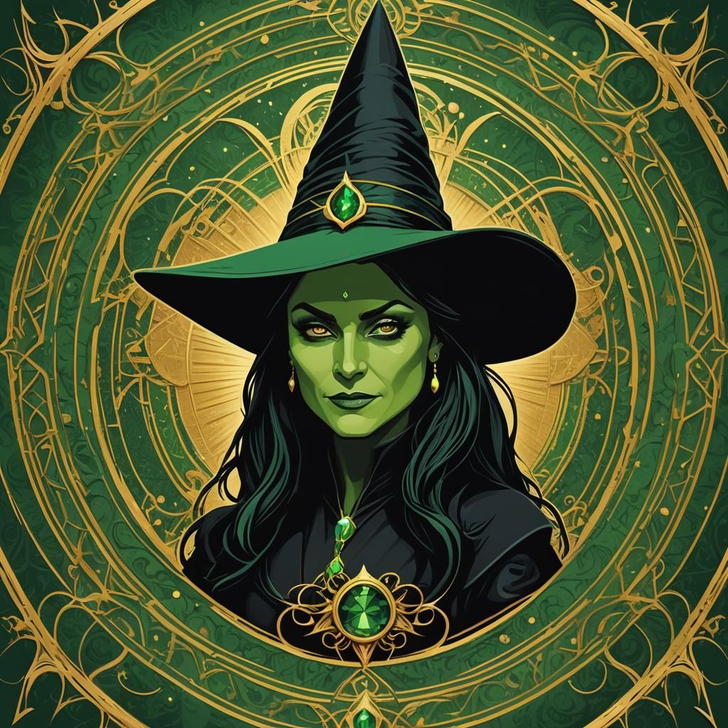 Elphaba Portrait in Art Deco Vector Style