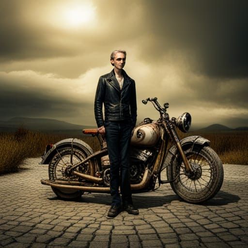 Fantasy Motorcycle of Bones and Skulls