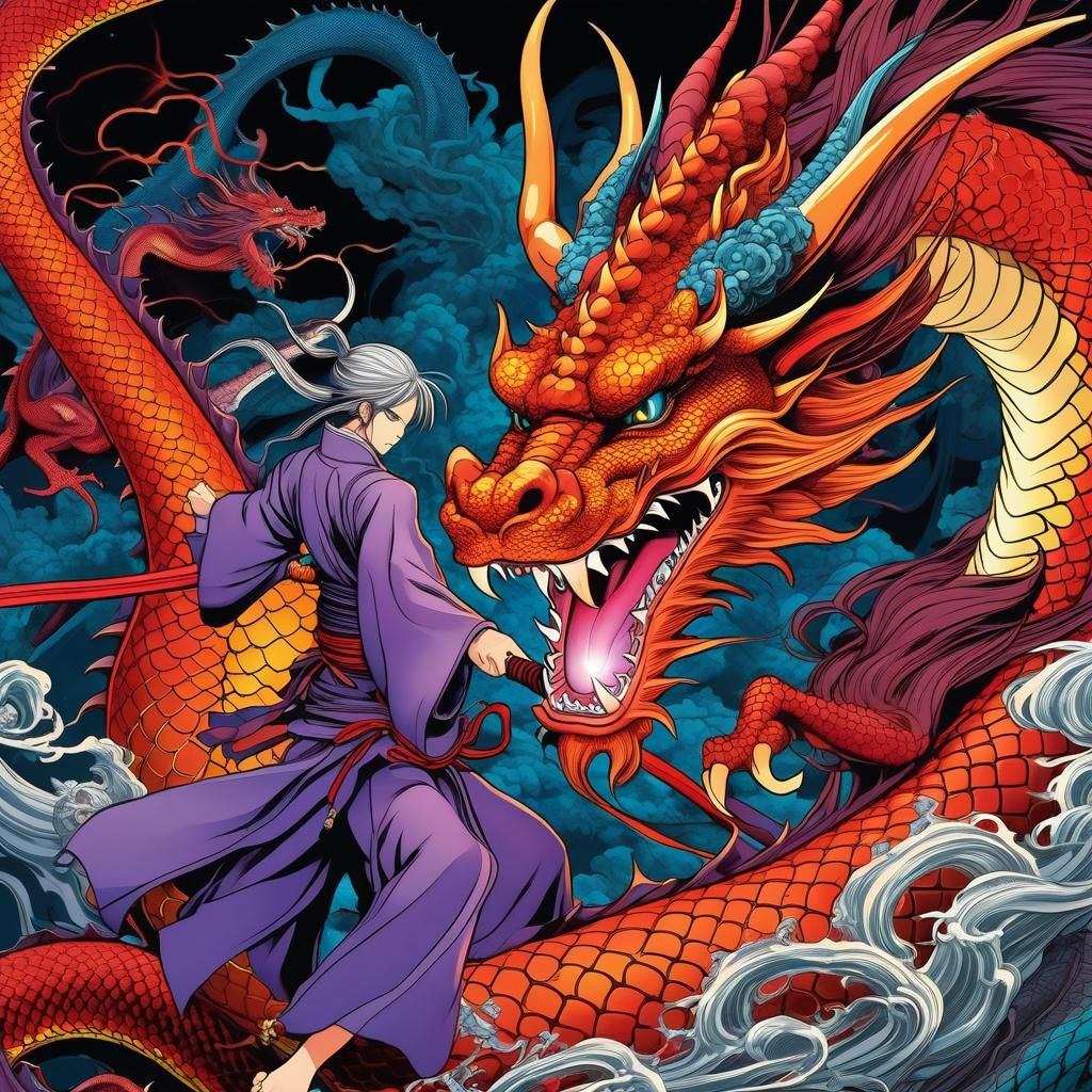 Epic Anime Battle: Sorcerer Versus Dragon