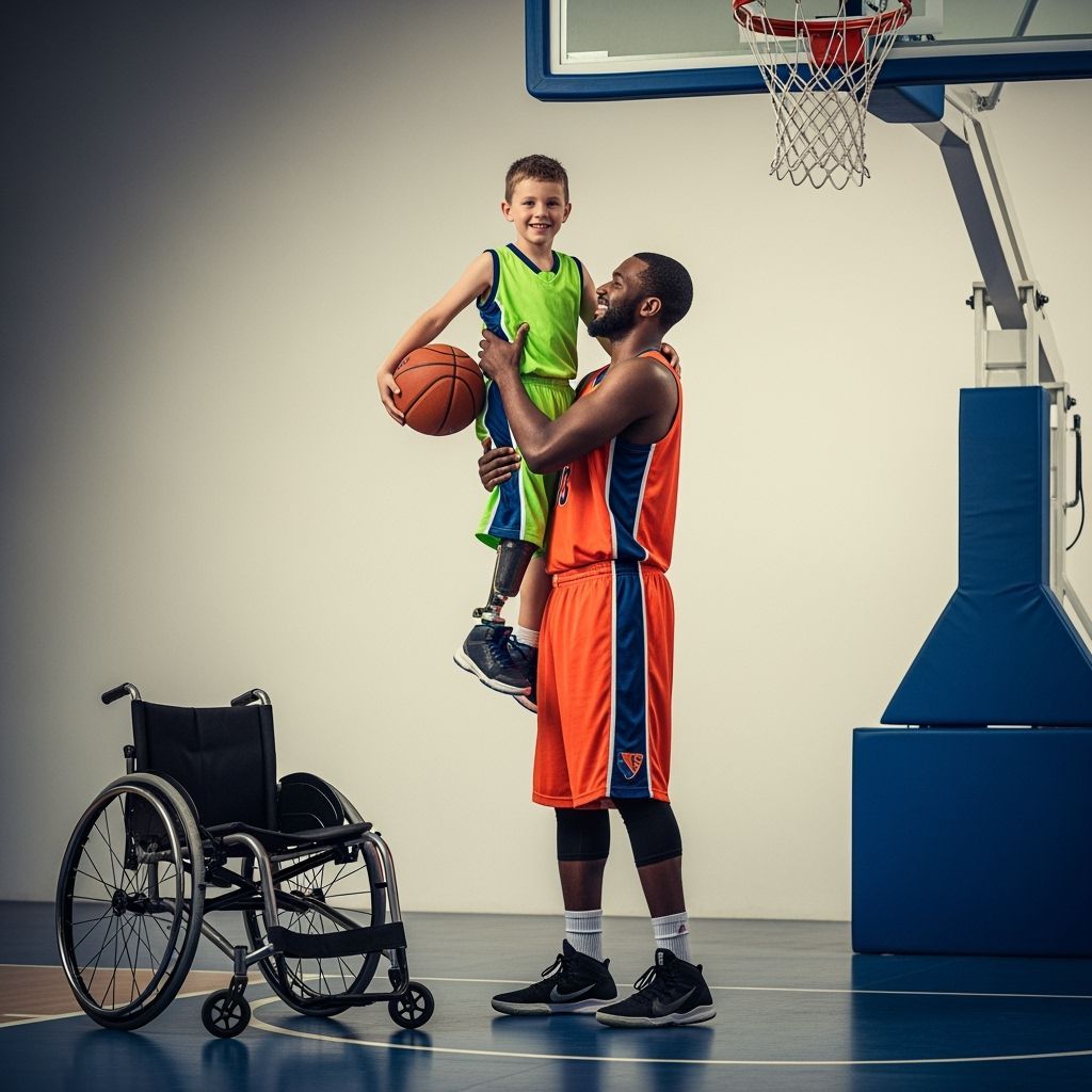 Boy with Prosthetic Leg Dunks Basketball