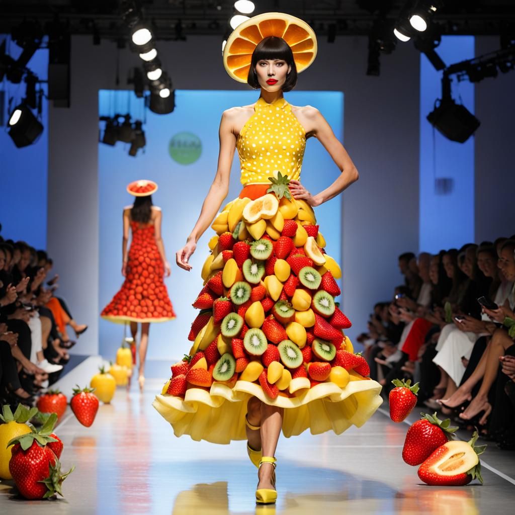 Fruit Fashion Show: Fruits in Designer Outfits