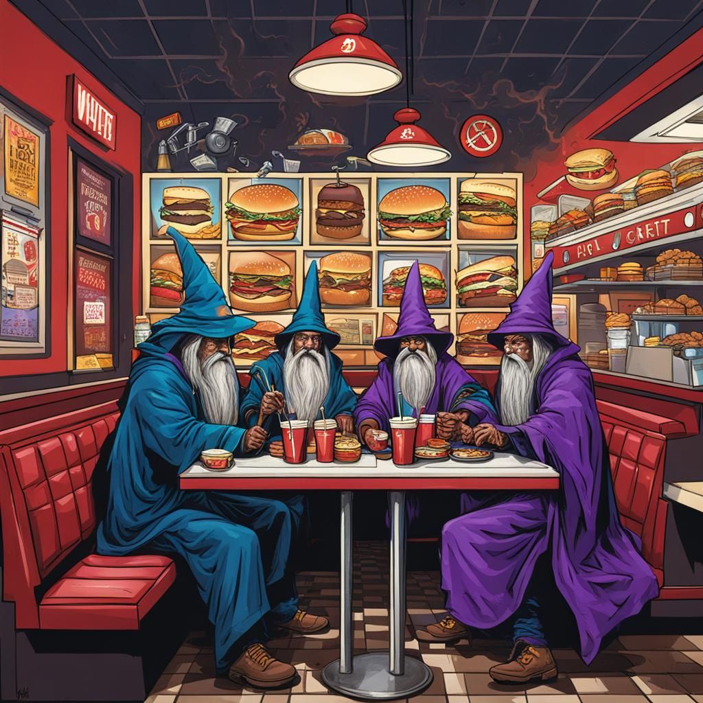 Wizards Dine at Fast Food Restaurant