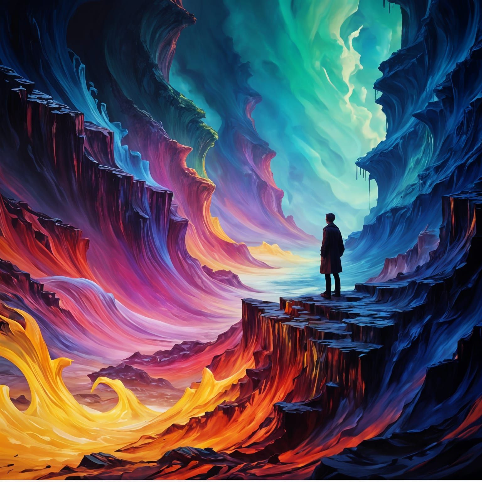 Abstract Glowing Color Symphonies in Enscape Style