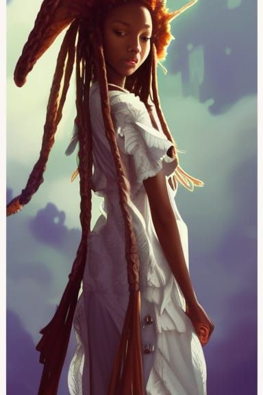 Anime Girl Praying: Hyperdetailed Concept Art