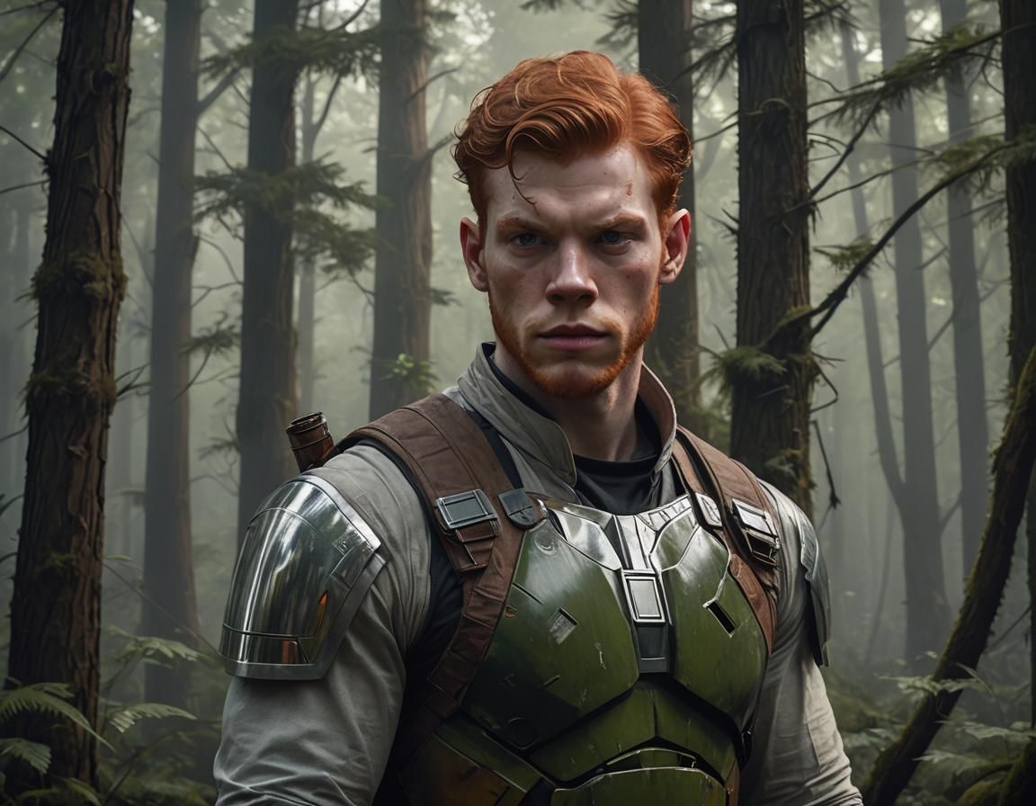 Redhead in Star Wars Universe, Hyperrealistic Portrait