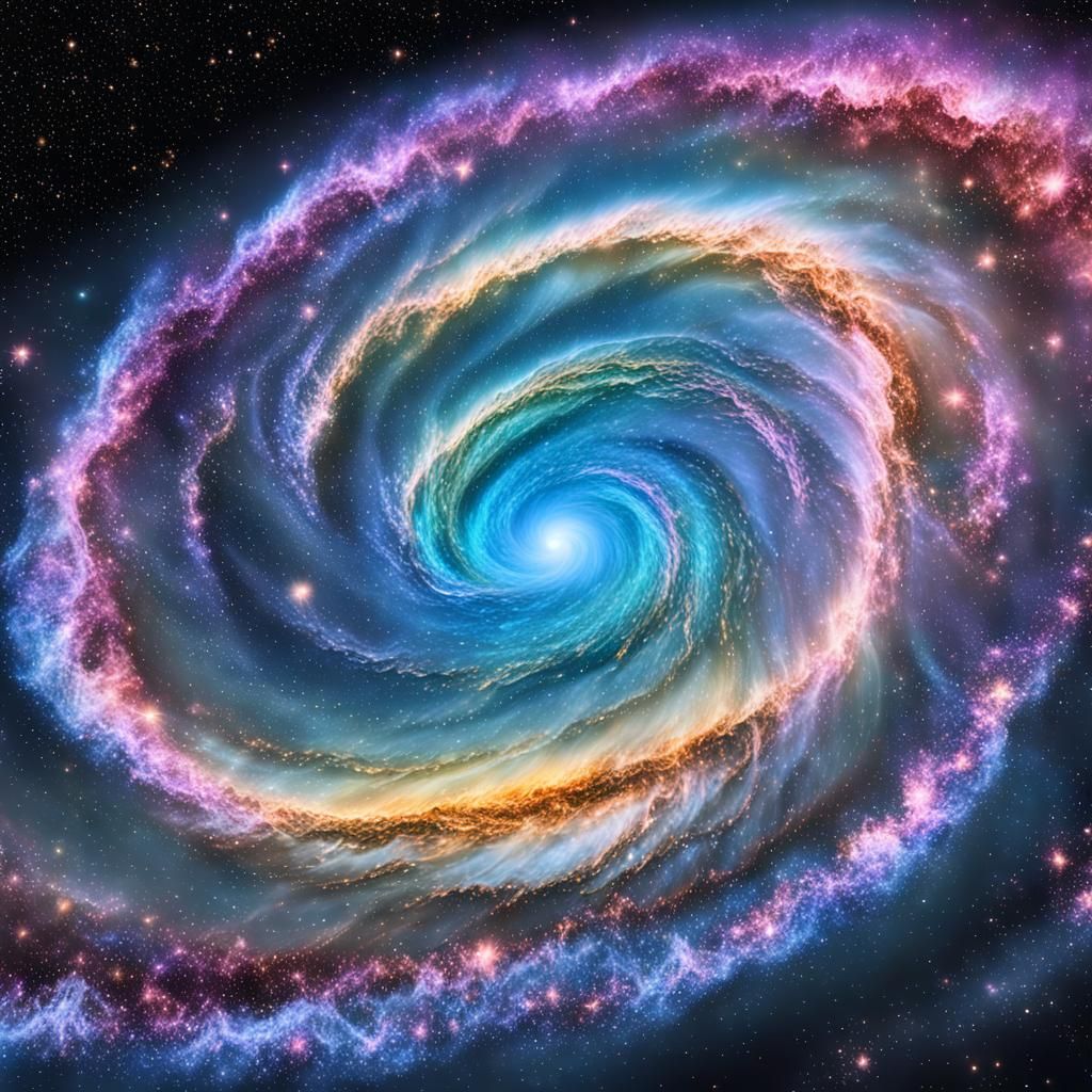 Swirling Stars and Nebulae in Milky Way Galaxy